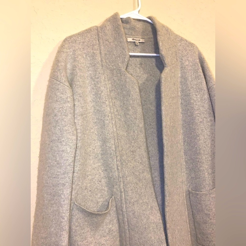Madewell Merino Wool Blend Spencer Sweater Open Front Cardigan Oversized Sz XXS - Picture 5 of 11